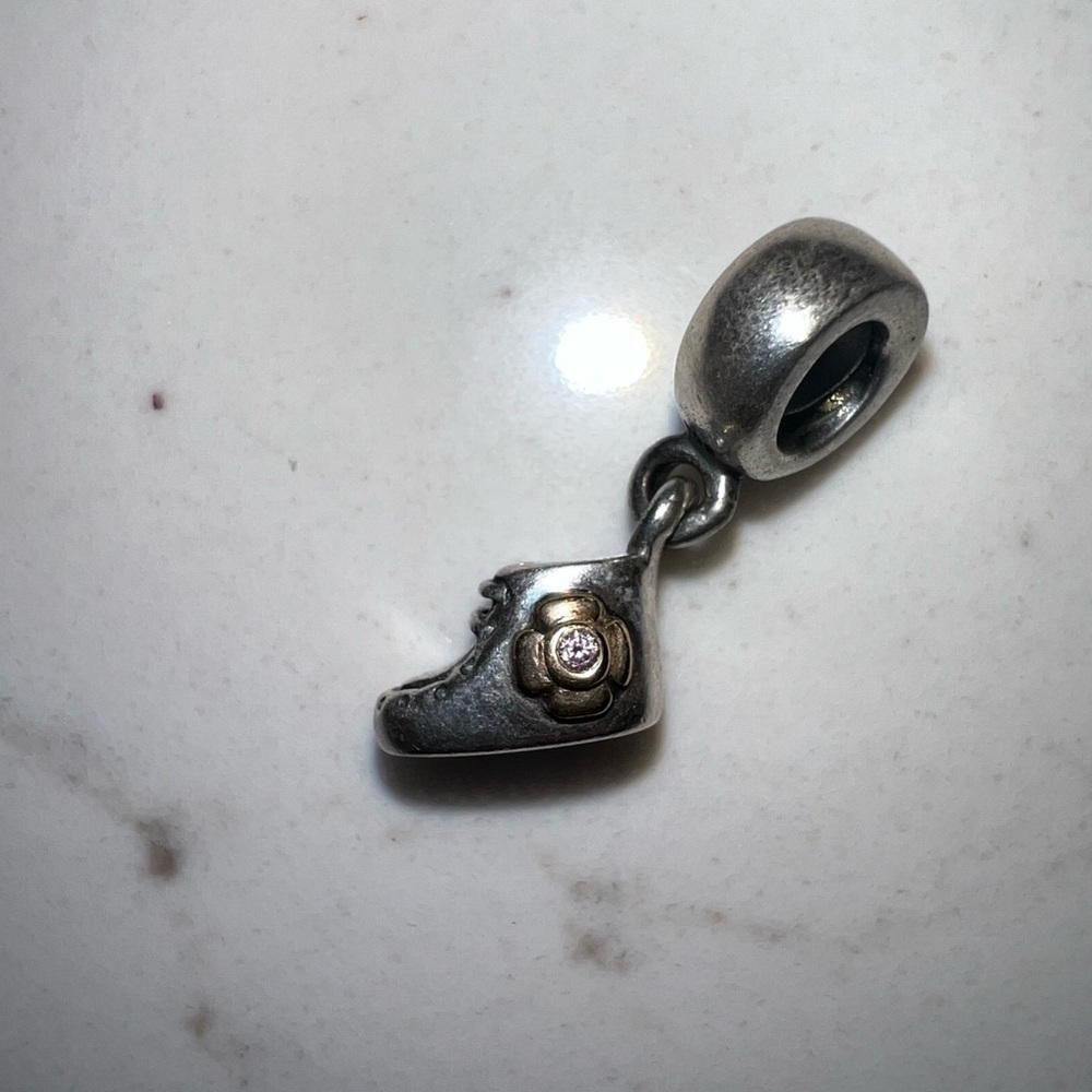 Pandora Baby Bootie Pink Cubic Zarconia Charm (790403)
